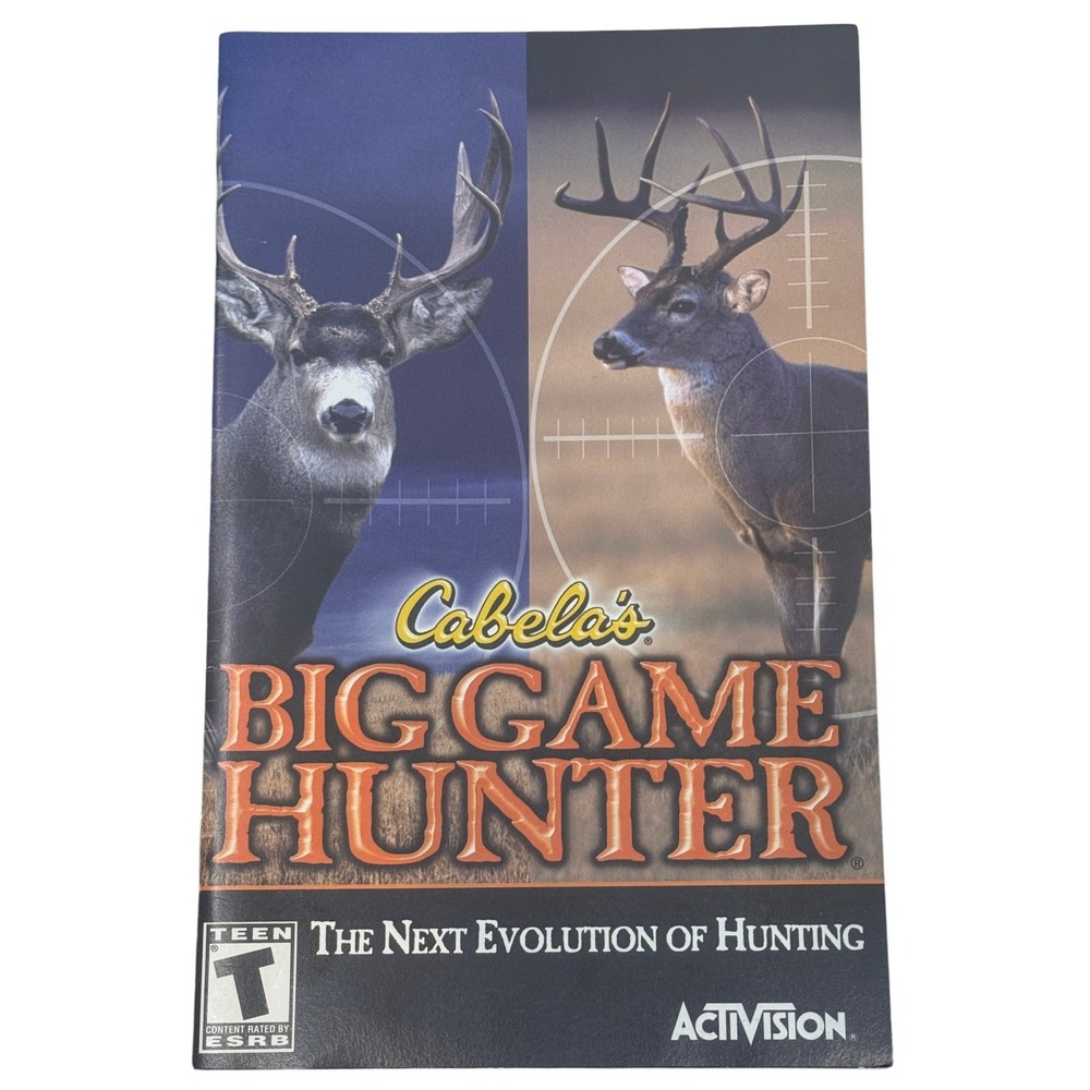 Cabelas Big Game Hunter Activision PlayStation 2 Video‎ Game Manual